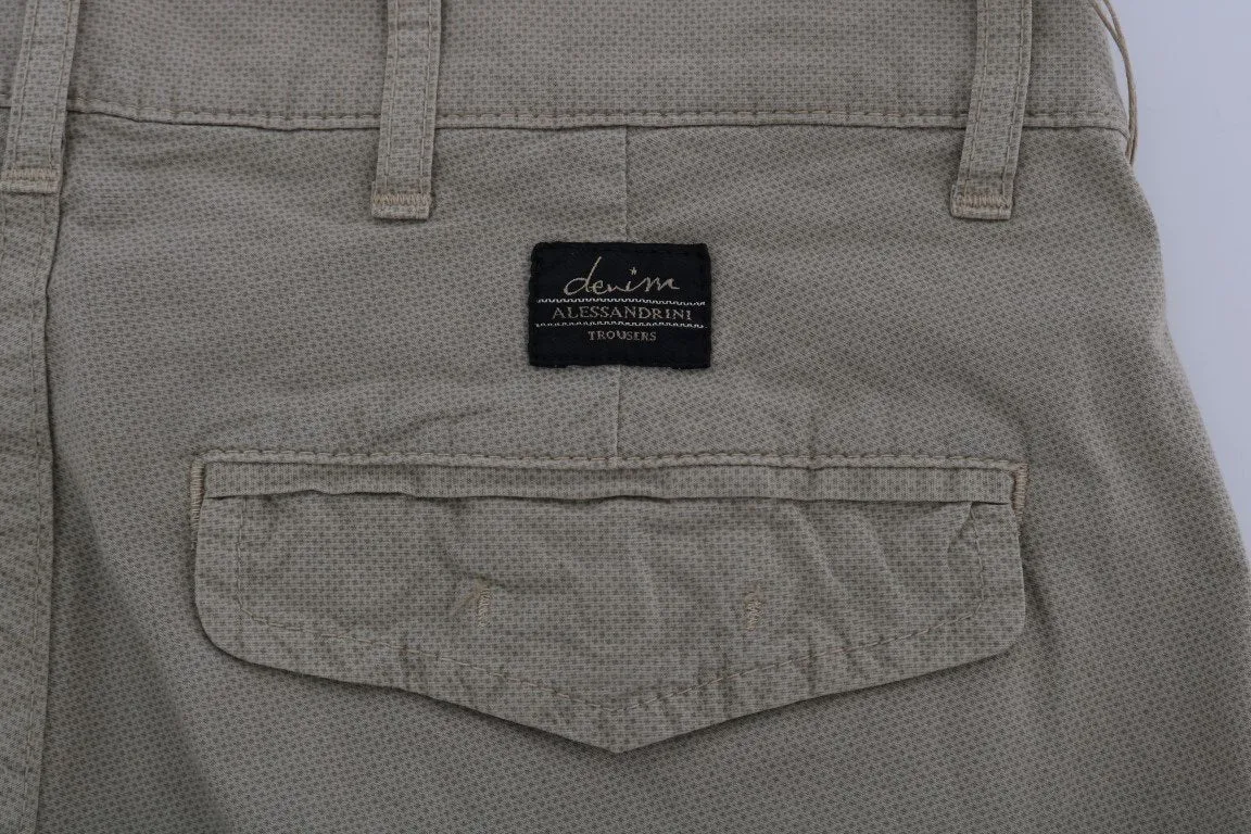 Beige Cotton Stretch Shorts