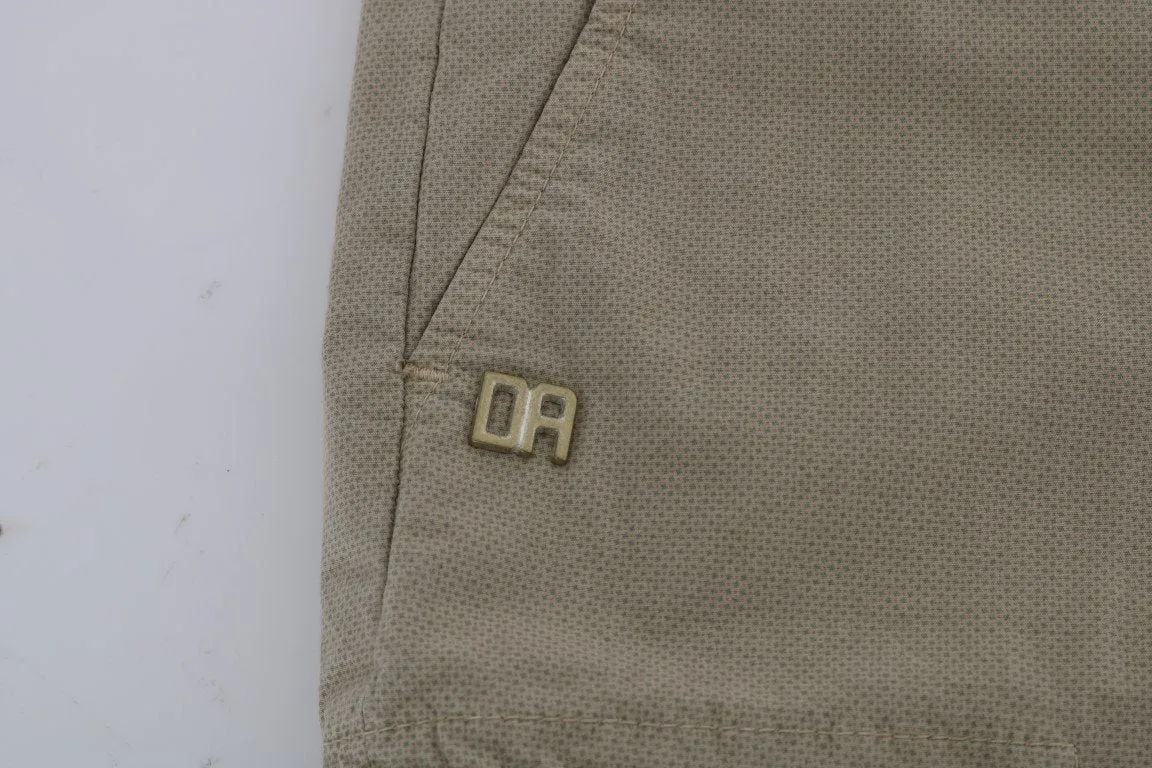 Beige Cotton Stretch Shorts