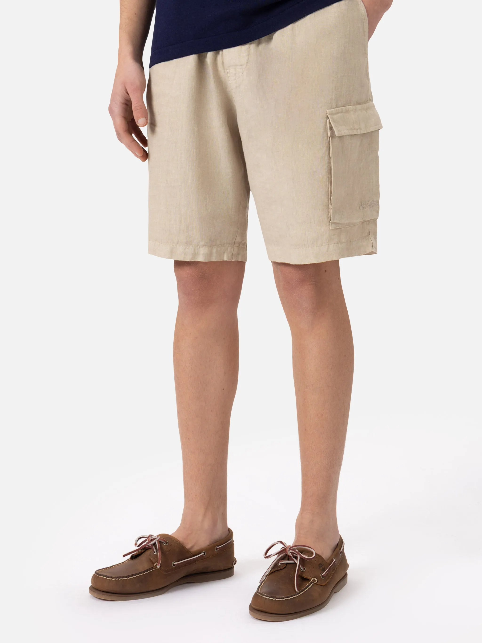 Beige linen bermuda Marseille