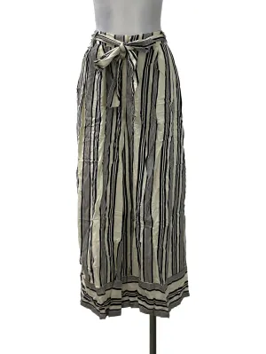 Beige Pinstripe Tie Pants