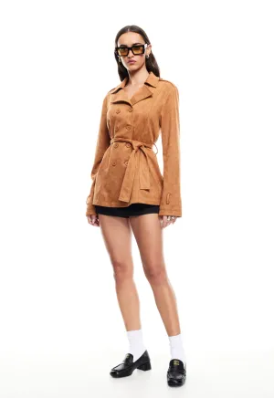 BELLA CROPPED TRENCH - LIGHT TAN