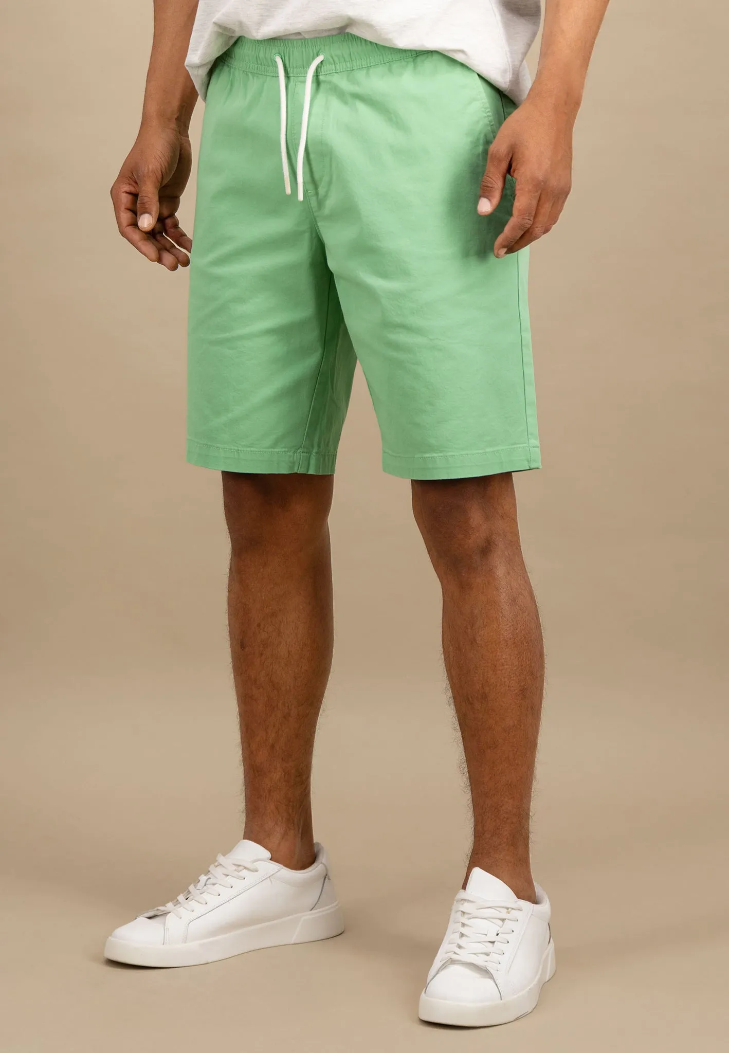 Bermuda Shorts aus Baumwoll-Mix mit Kordelzug