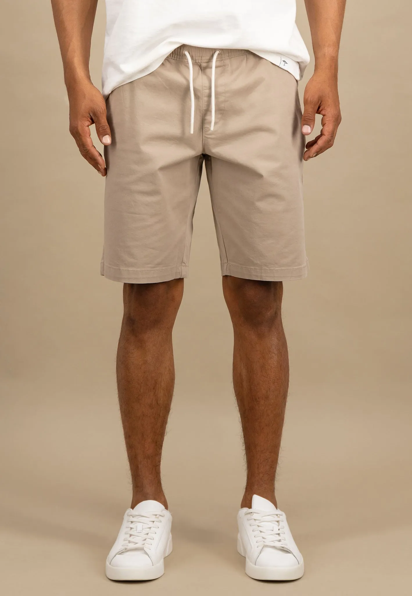 Bermuda Shorts aus Baumwoll-Mix mit Kordelzug