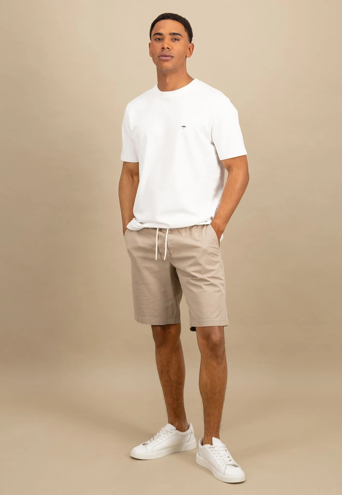 Bermuda Shorts aus Baumwoll-Mix mit Kordelzug