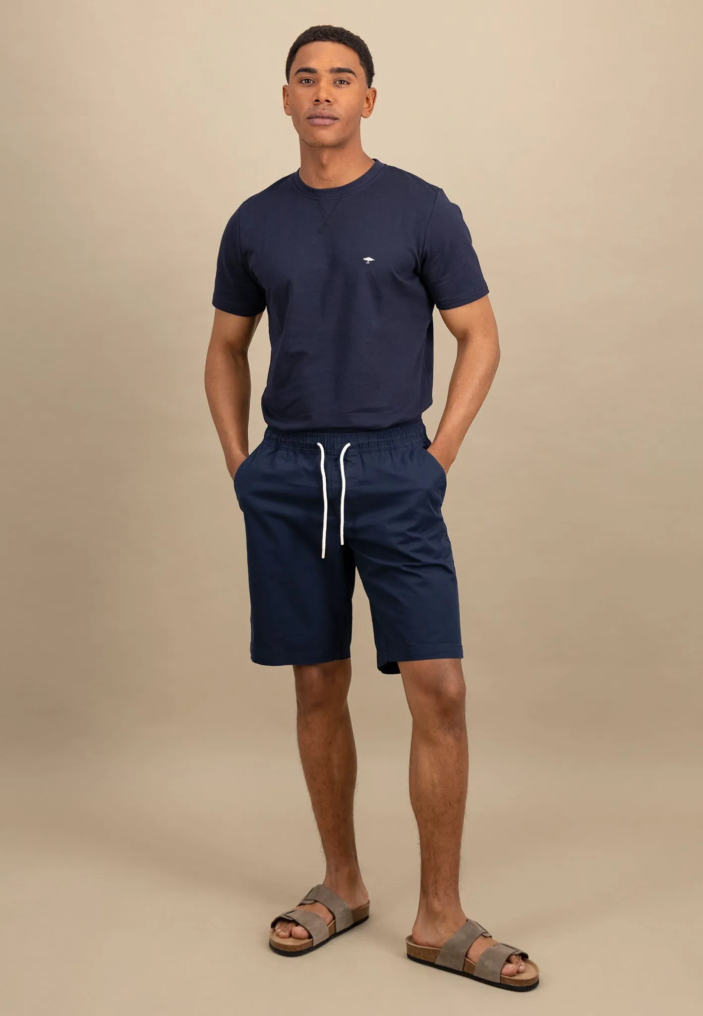 Bermuda Shorts aus Baumwoll-Mix mit Kordelzug