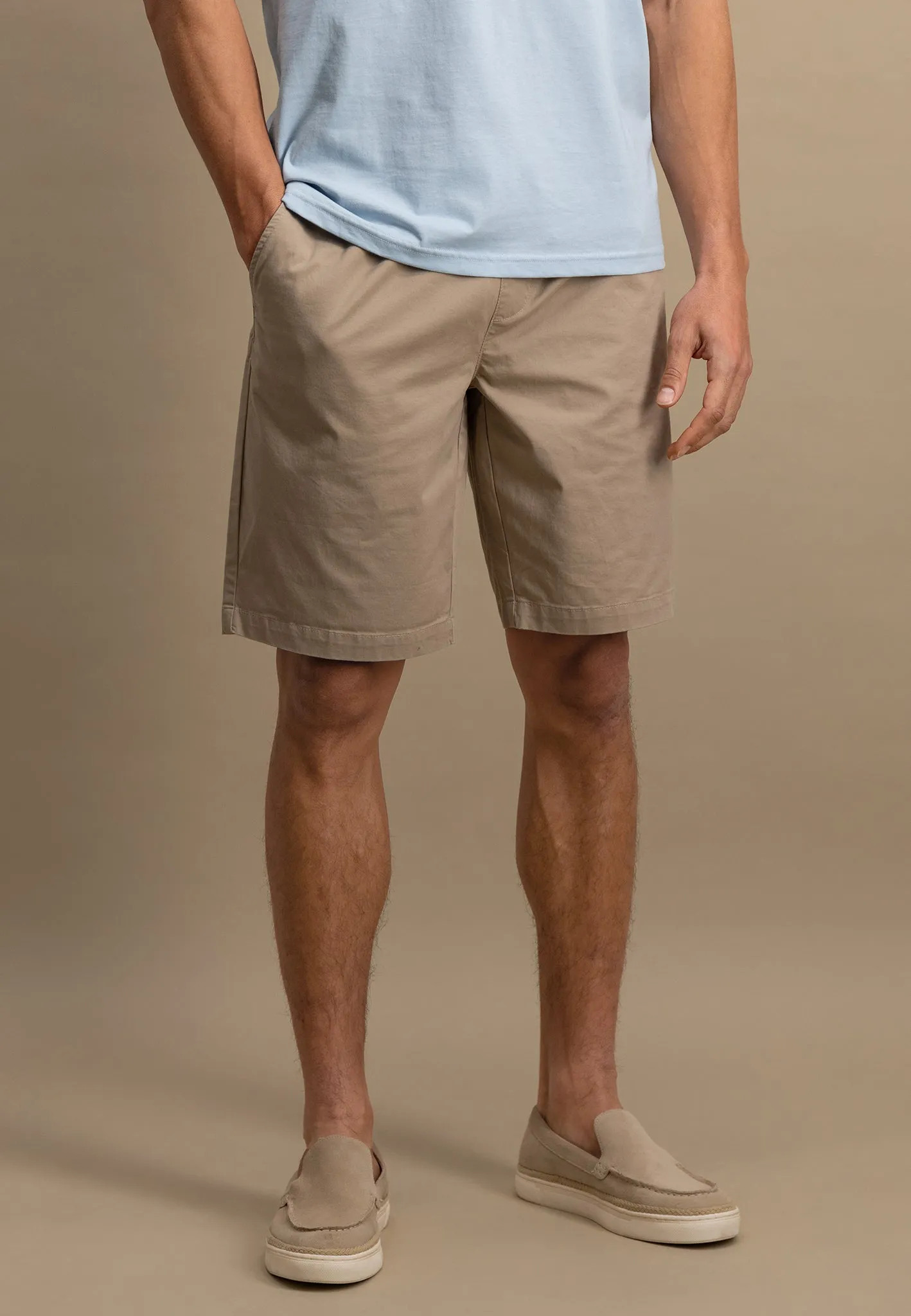 Bermuda Shorts aus Baumwoll-Mix mit Kordelzug