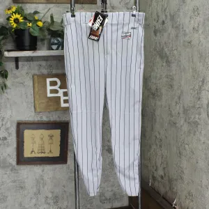 Bike Mens Ankle Length Full Athletic Cut Baseball Pants Gray / Black Pinstripe L
