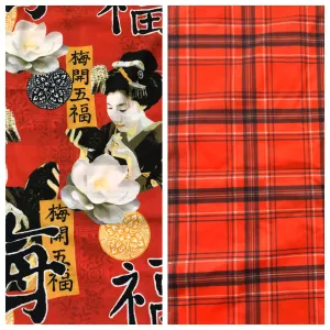 BIKE SHORTS RED GEISHA/RED PLAID