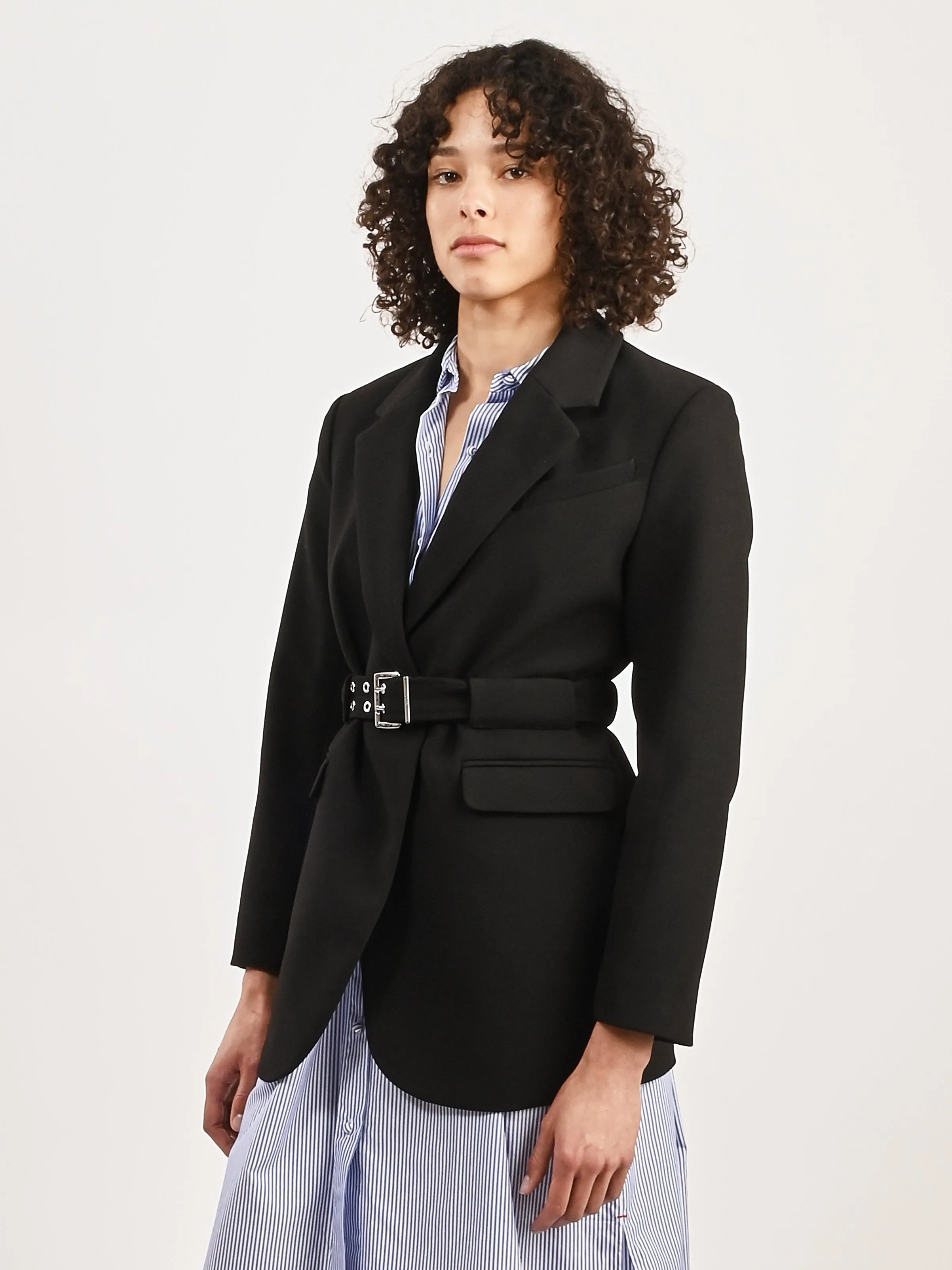 Black Bonded Crepe Blazer