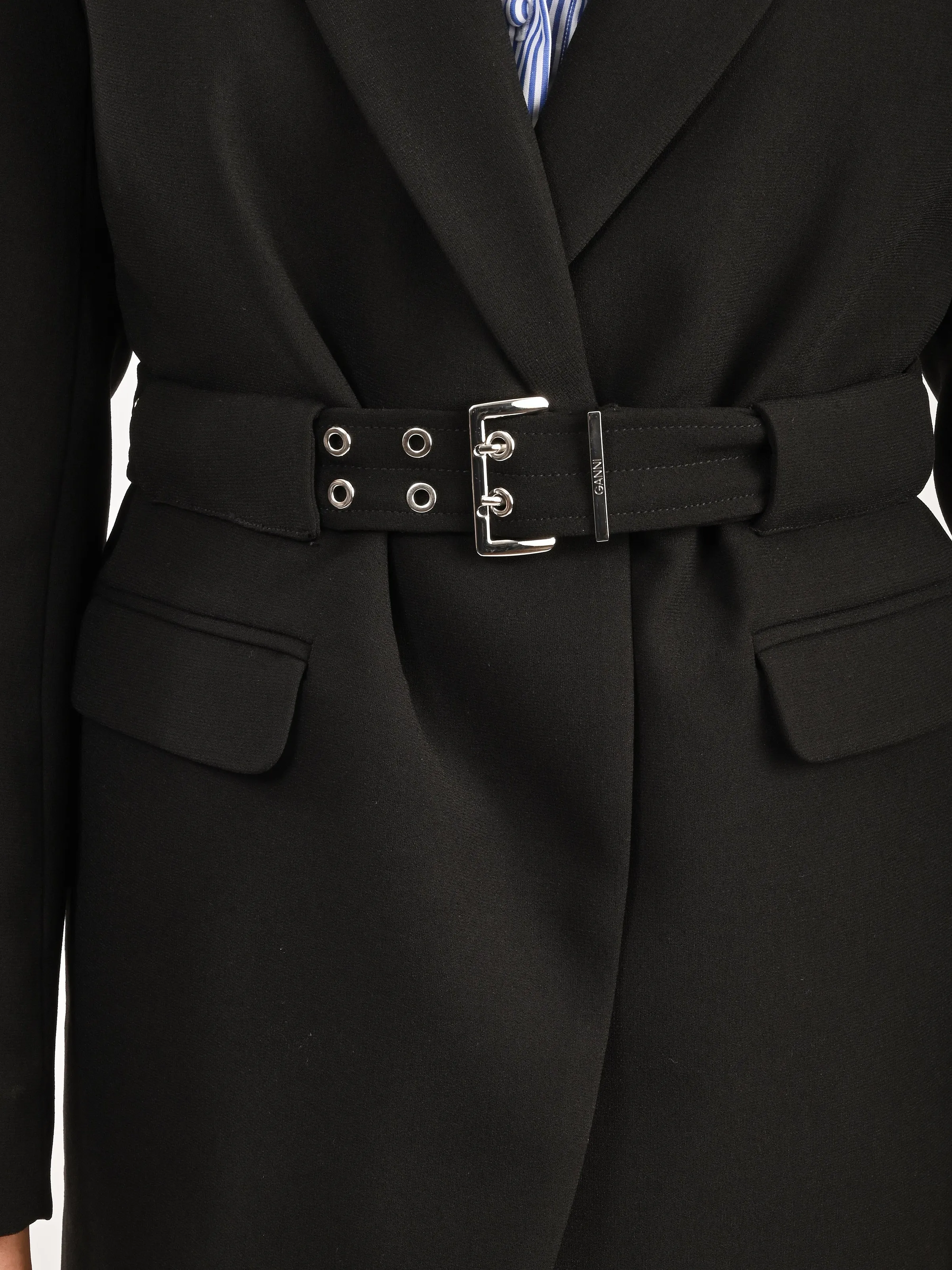 Black Bonded Crepe Blazer