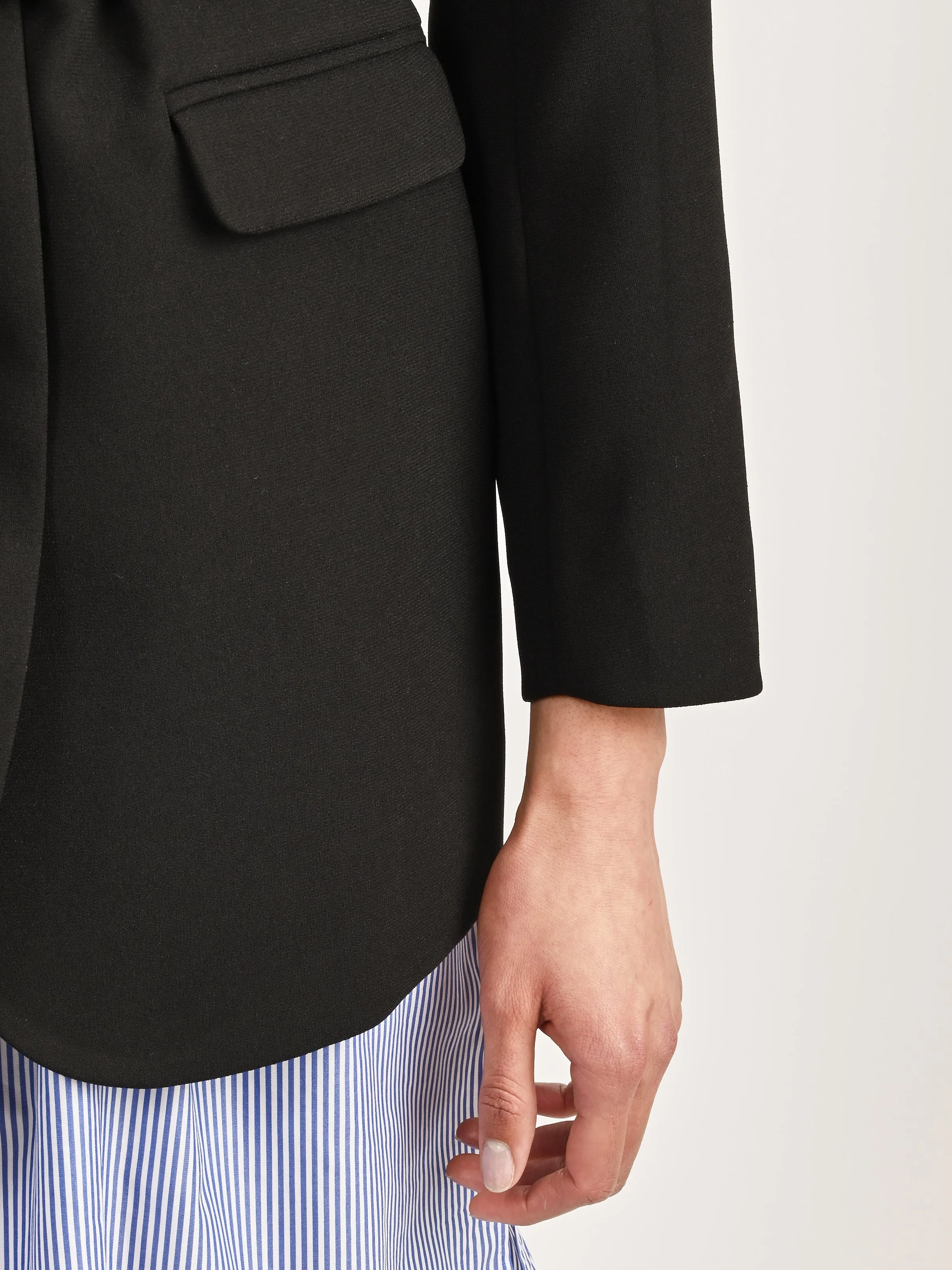 Black Bonded Crepe Blazer