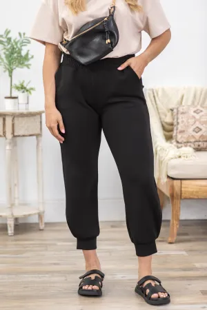 Black Modal Poly Span Joggers