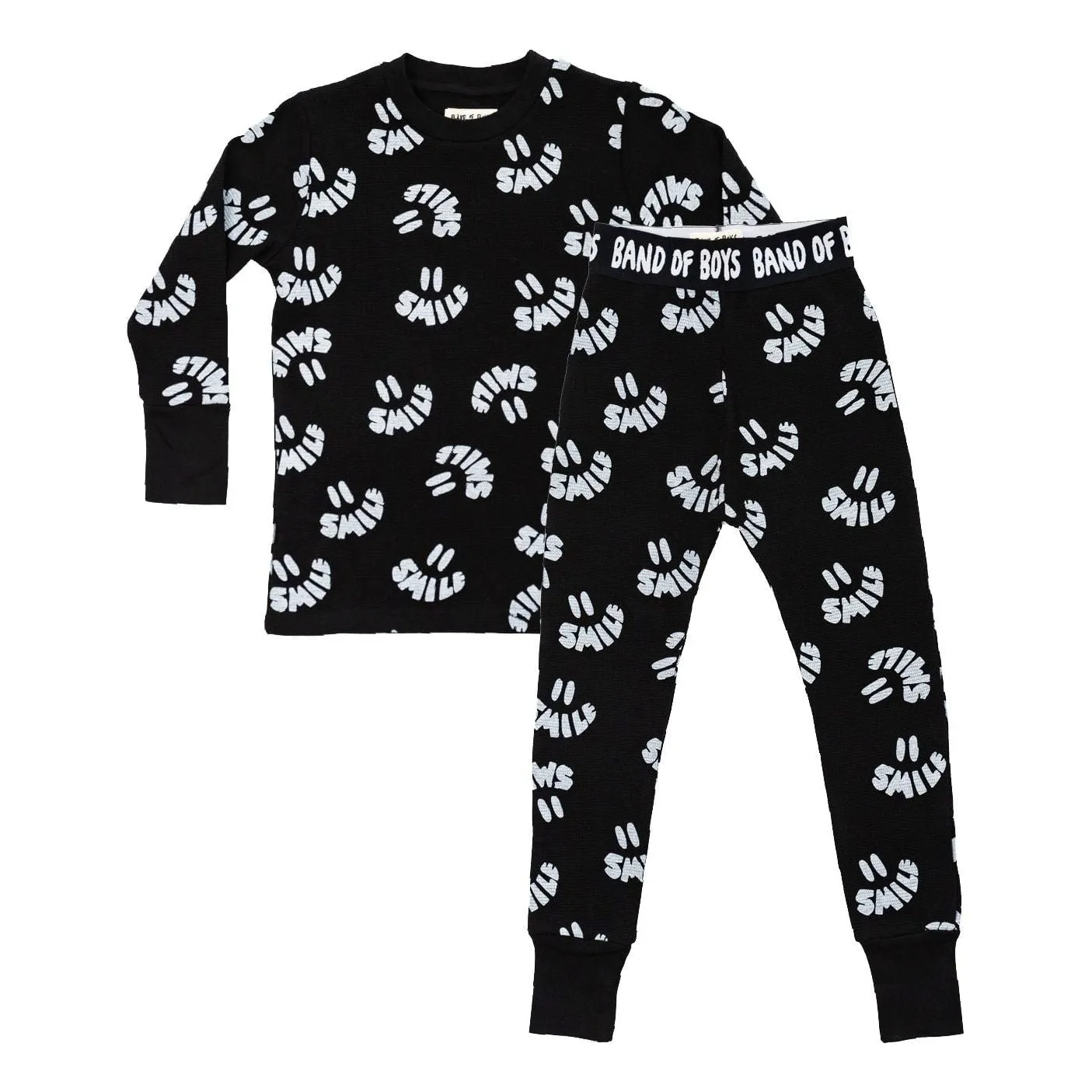 Black Waffle Smile Winter Pjs