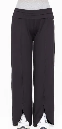 Black Yoga Wide-Leg Pants