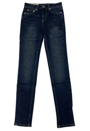 BLK DNM Women's Sutter Blue Low Rise Skinny Stone Wash Jeans 26x32 NWT