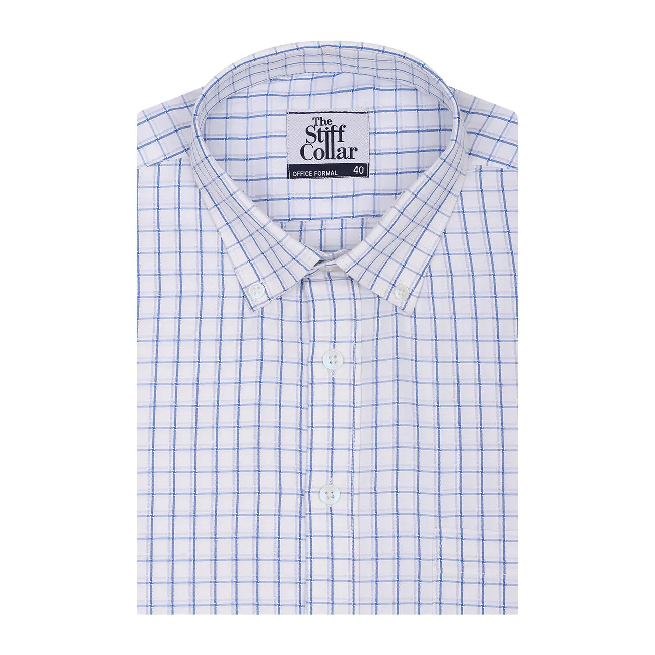 Blue Checks Button Down Non Iron Shirt