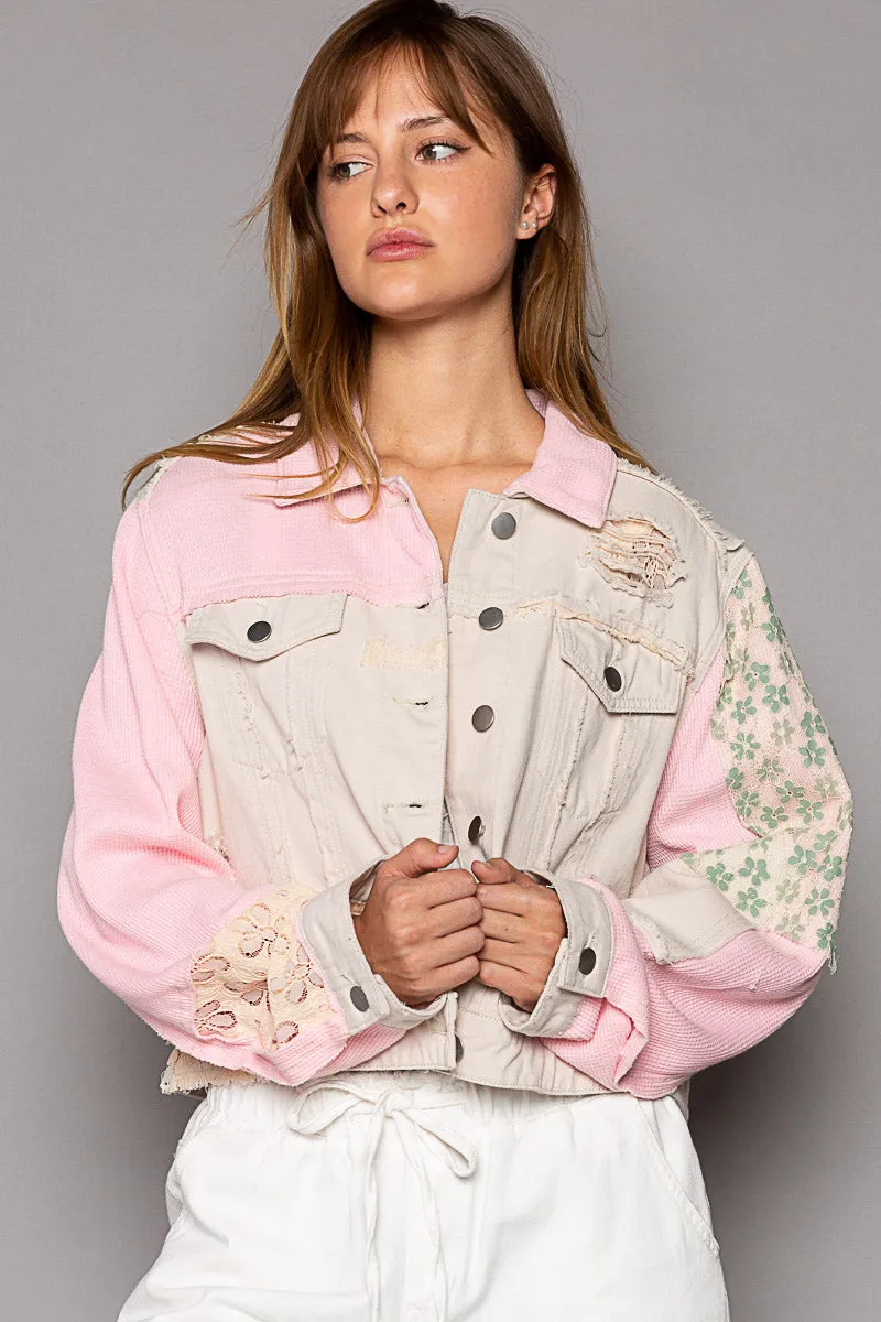 Blush & Bold Crop Jacke