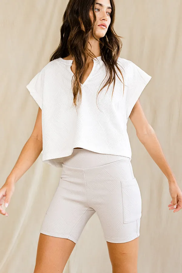 Blush Textured Bike Shorts