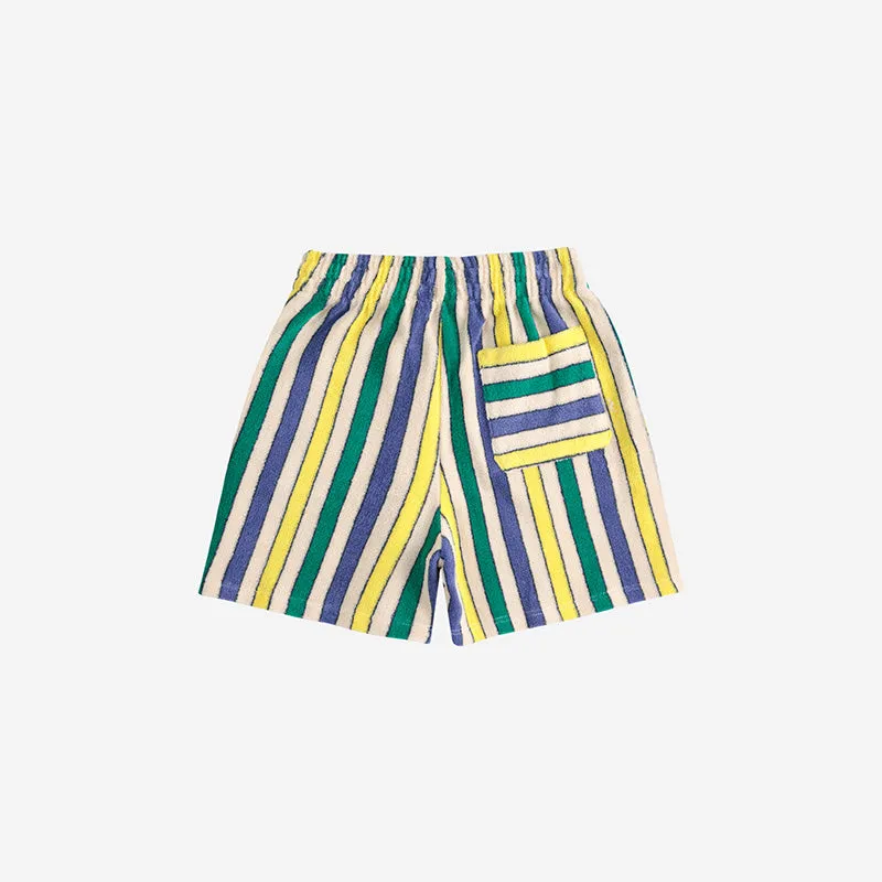 Bobo Choses - Multicolour stripes terry cloth bermuda shorts