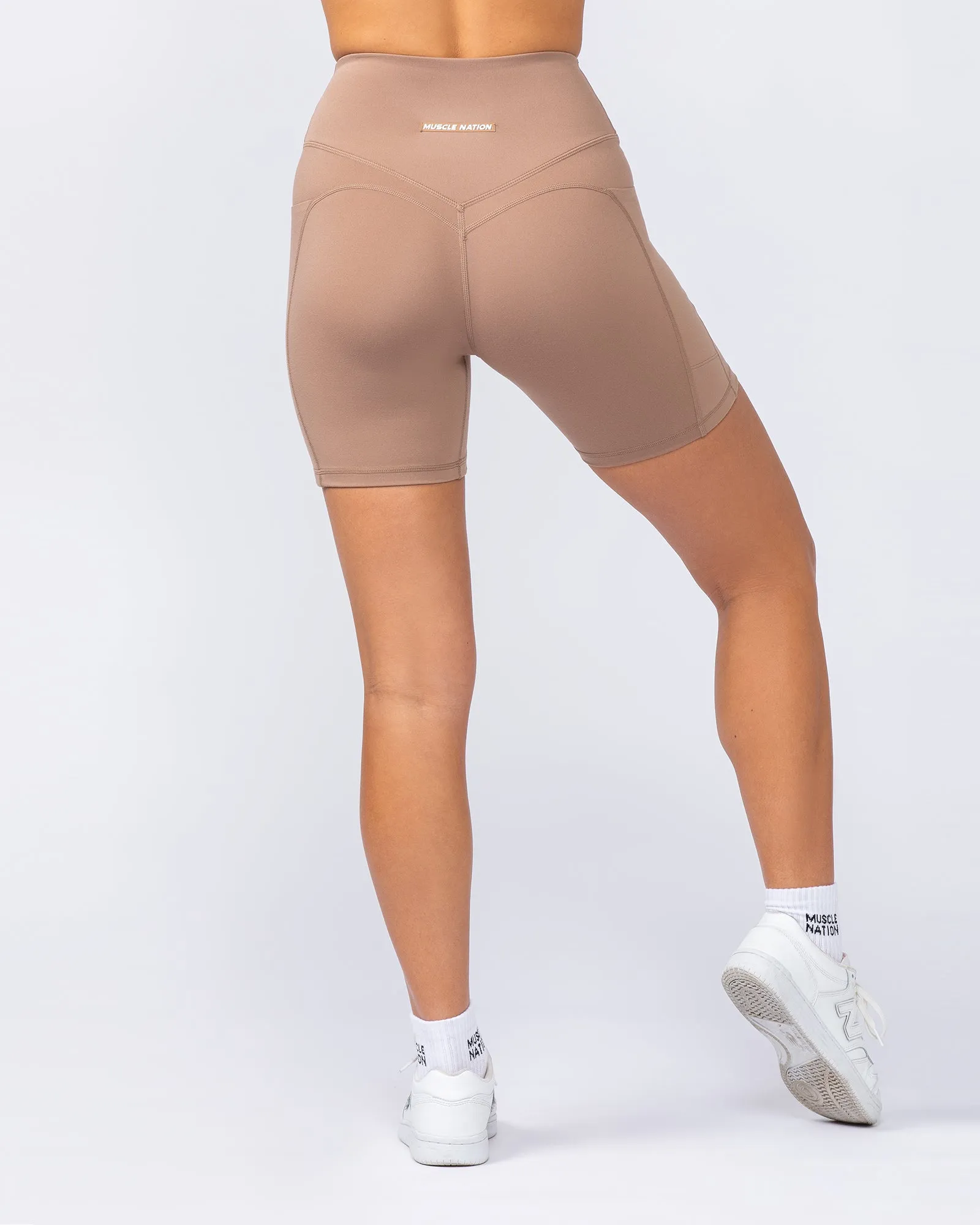 Booty Shaper Pocket Bike Shorts - Cinnamon
