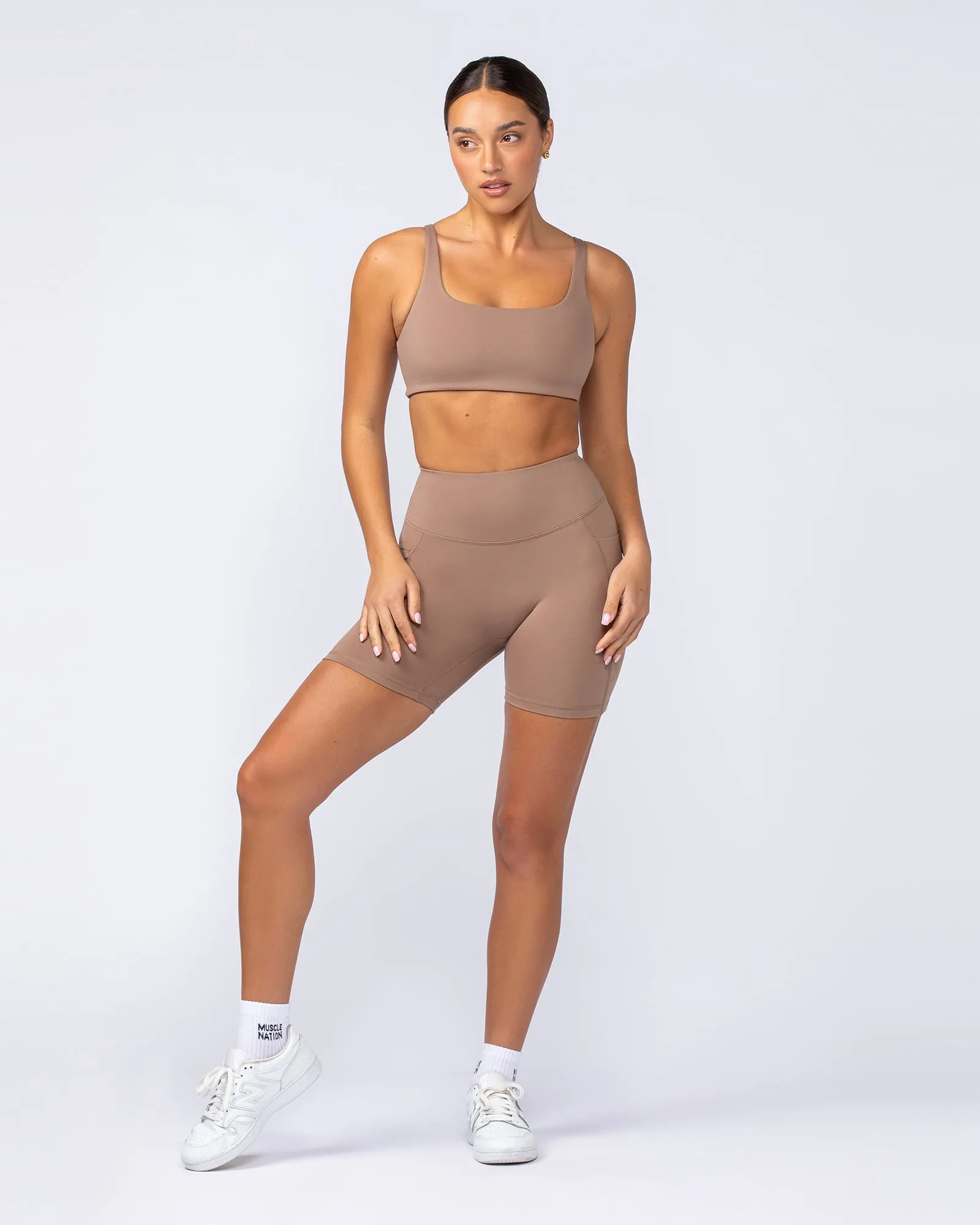 Booty Shaper Pocket Bike Shorts - Cinnamon