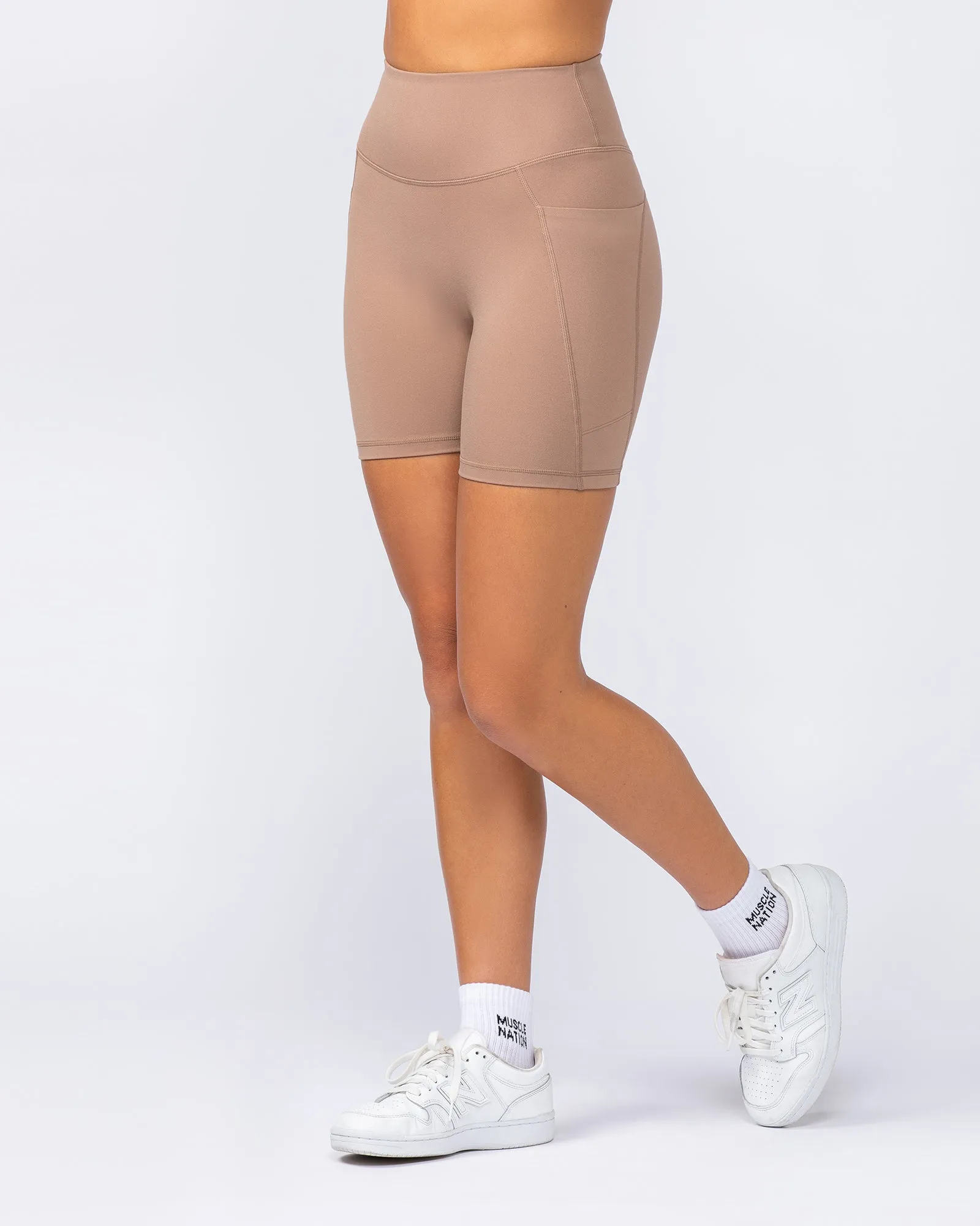 Booty Shaper Pocket Bike Shorts - Cinnamon