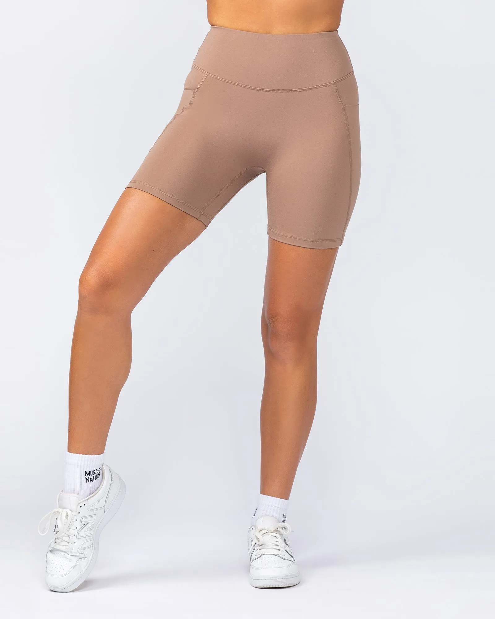 Booty Shaper Pocket Bike Shorts - Cinnamon