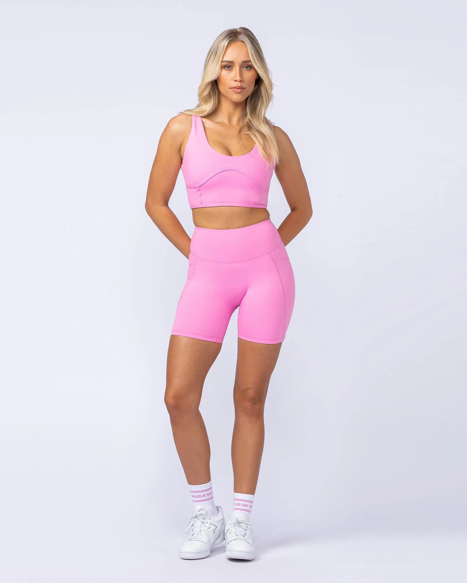 Booty Shaper Pocket Bike Shorts - Hollywood Pink