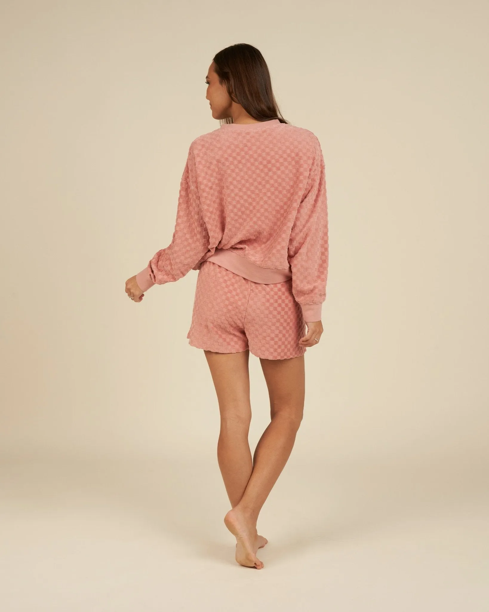 Boxy Pullover | Pink Check