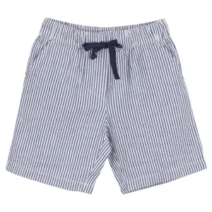 Boys Navy Paltro Seersucker Bermuda Shorts