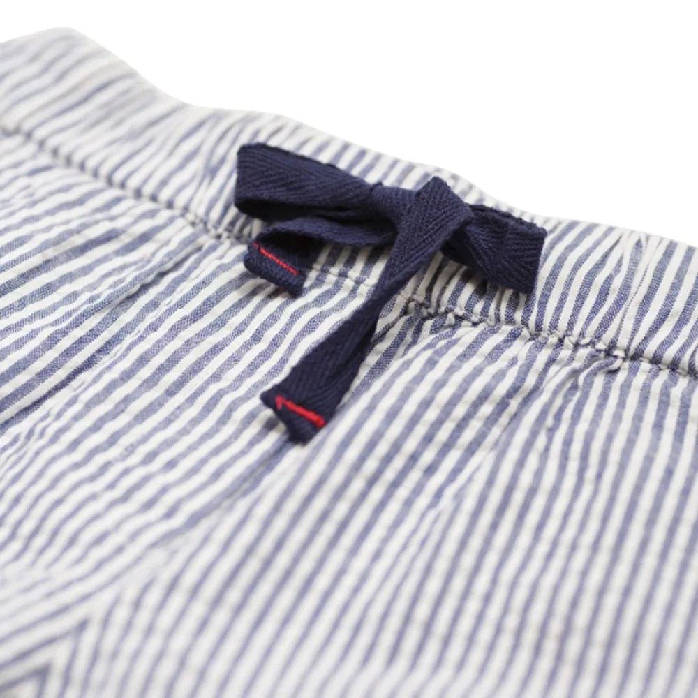 Boys Navy Paltro Seersucker Bermuda Shorts