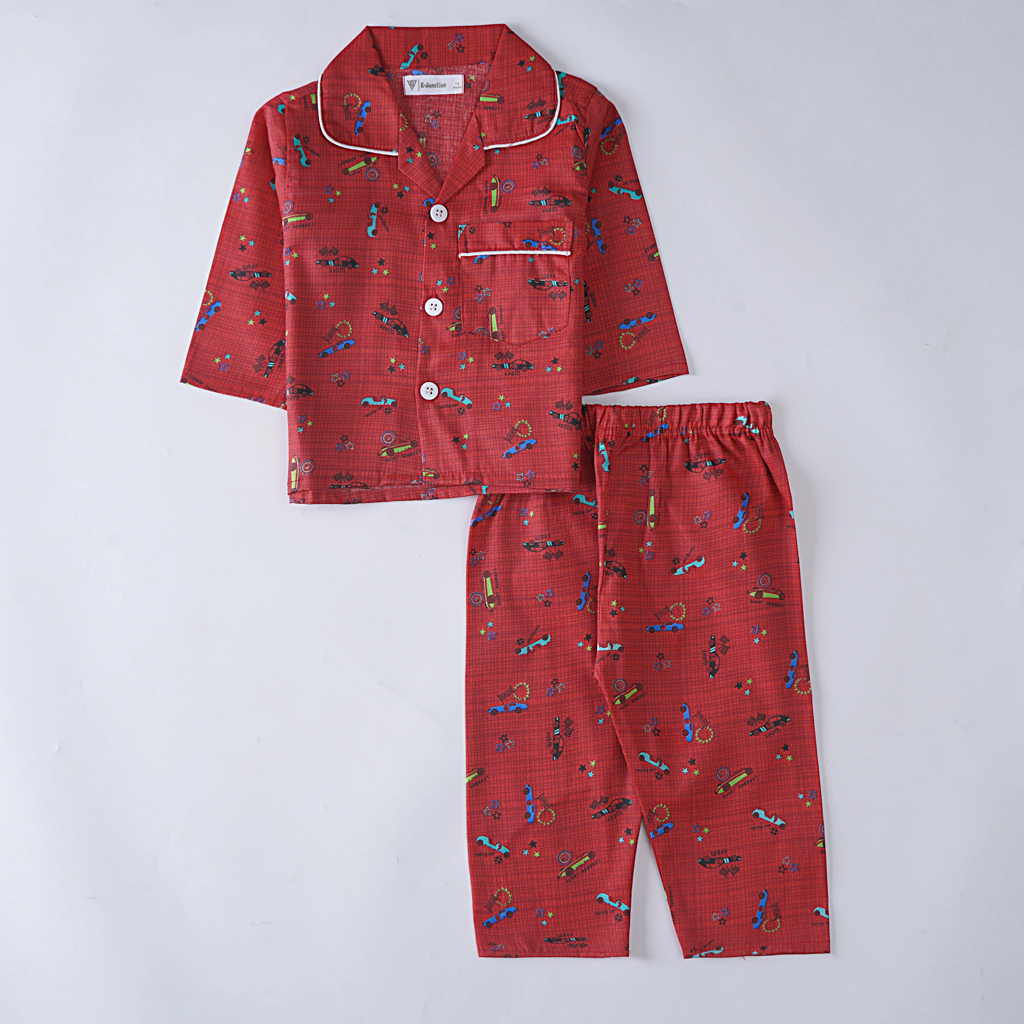 Boys Night Suit Full Sleeves  Cars