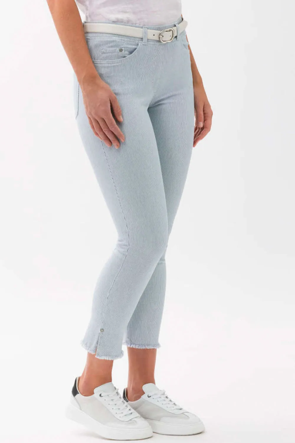 Brax Rafaela Lavina Fringe Pinstripe Capri 12-6118