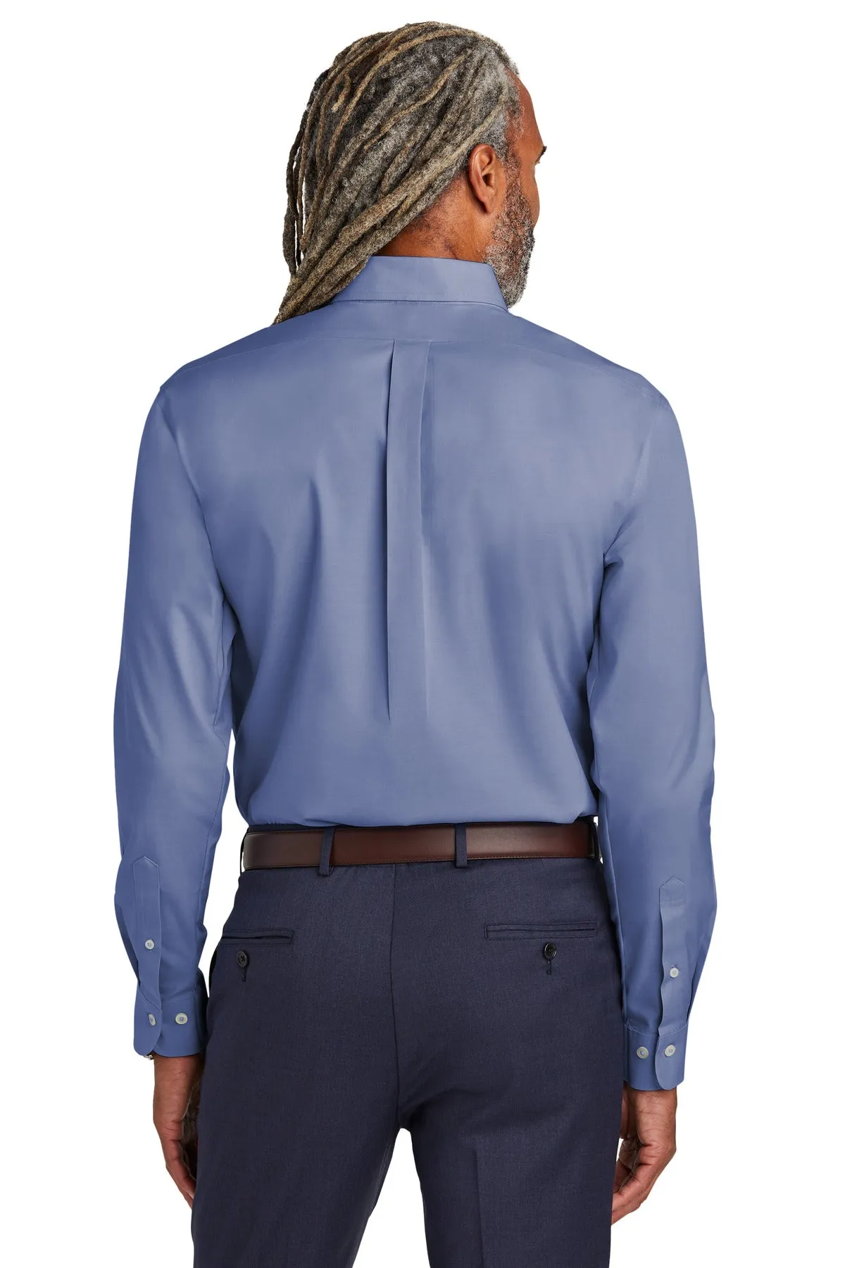Brooks Brothers Tall Wrinkle-Free Stretch Pinpoint Shirt TBB18000 Cobalt Blue Tall