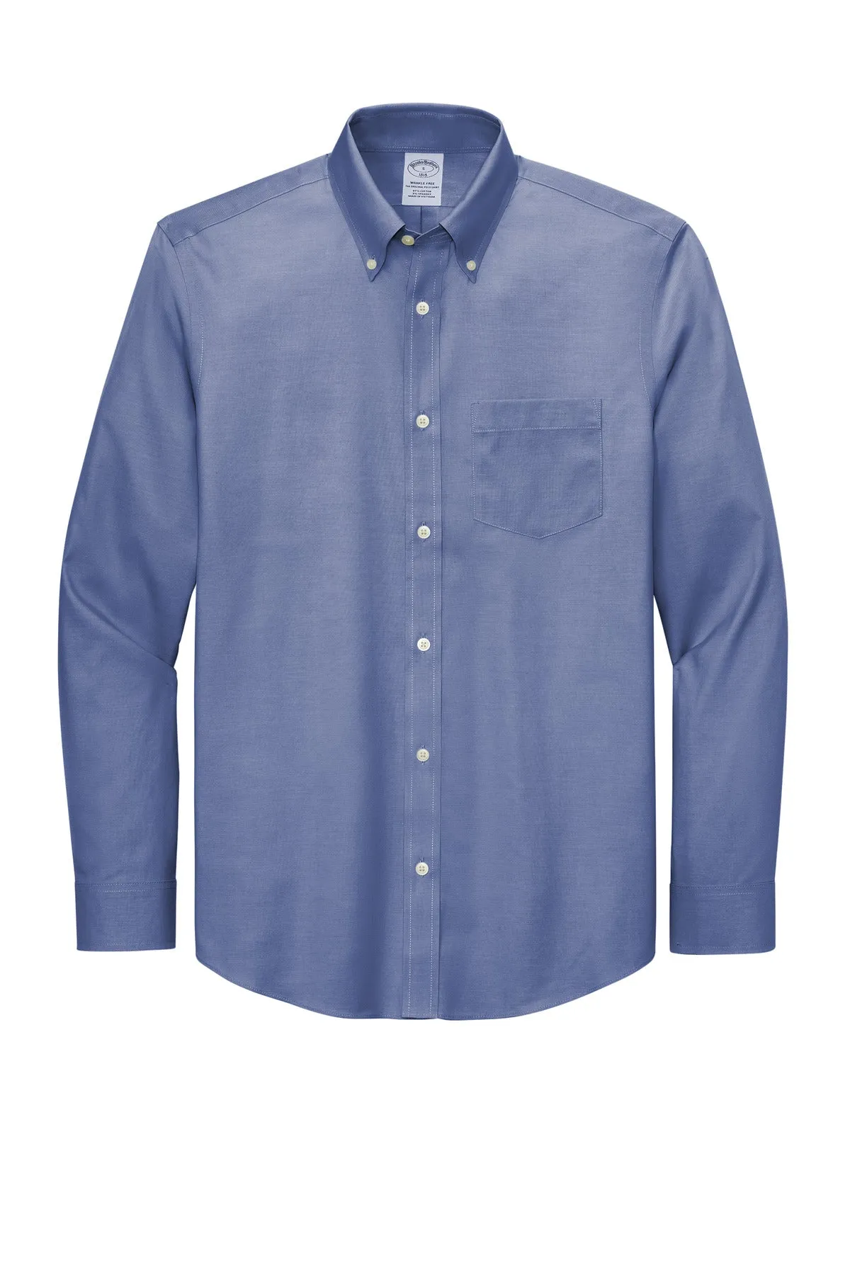 Brooks Brothers Tall Wrinkle-Free Stretch Pinpoint Shirt TBB18000 Cobalt Blue Tall