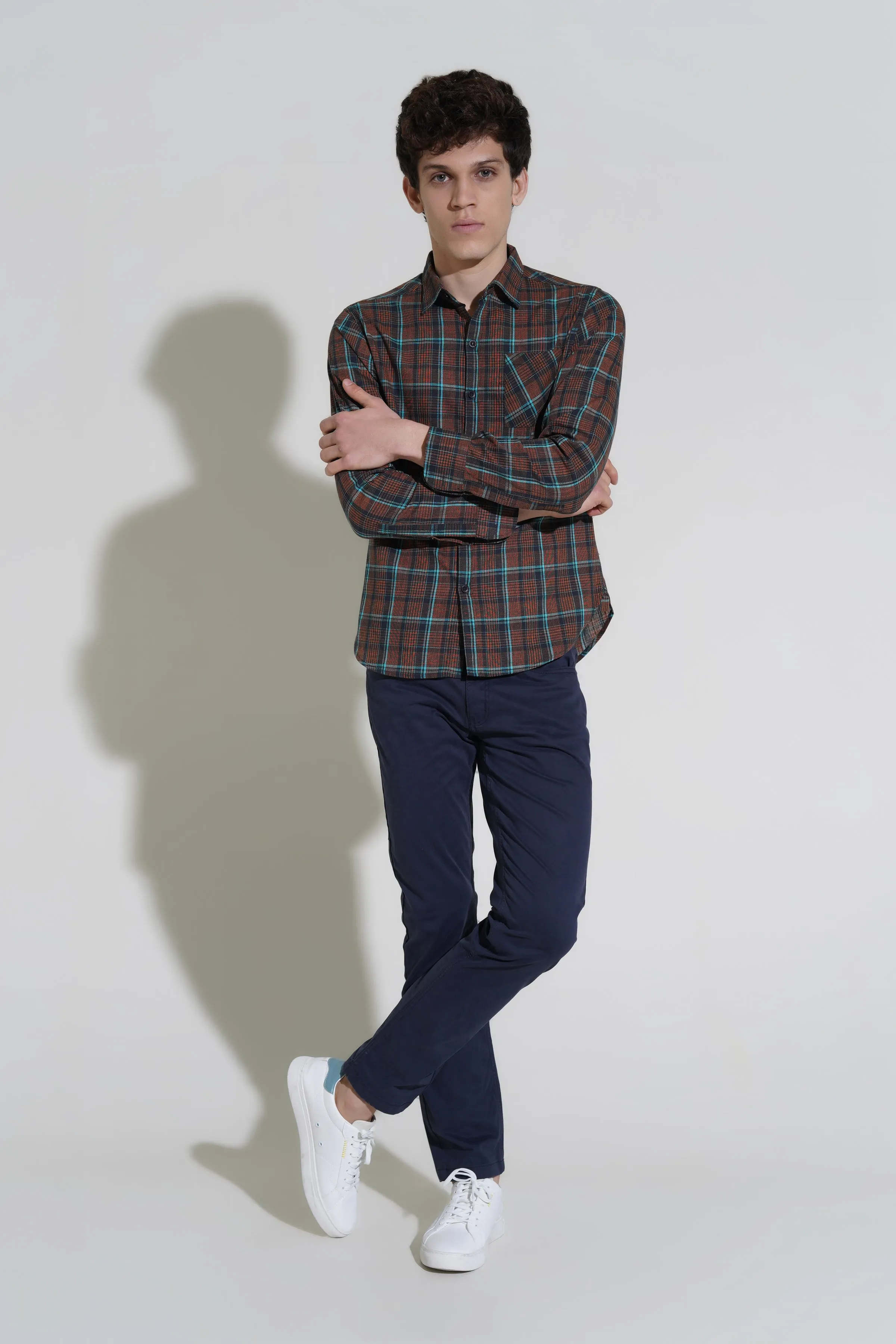 Brown Glen Check Shirt