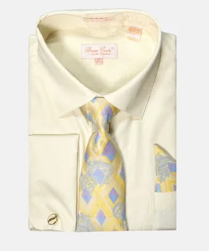 Bruno Conte Check Regular Fit Dress Shirt Combo - Light Yellow