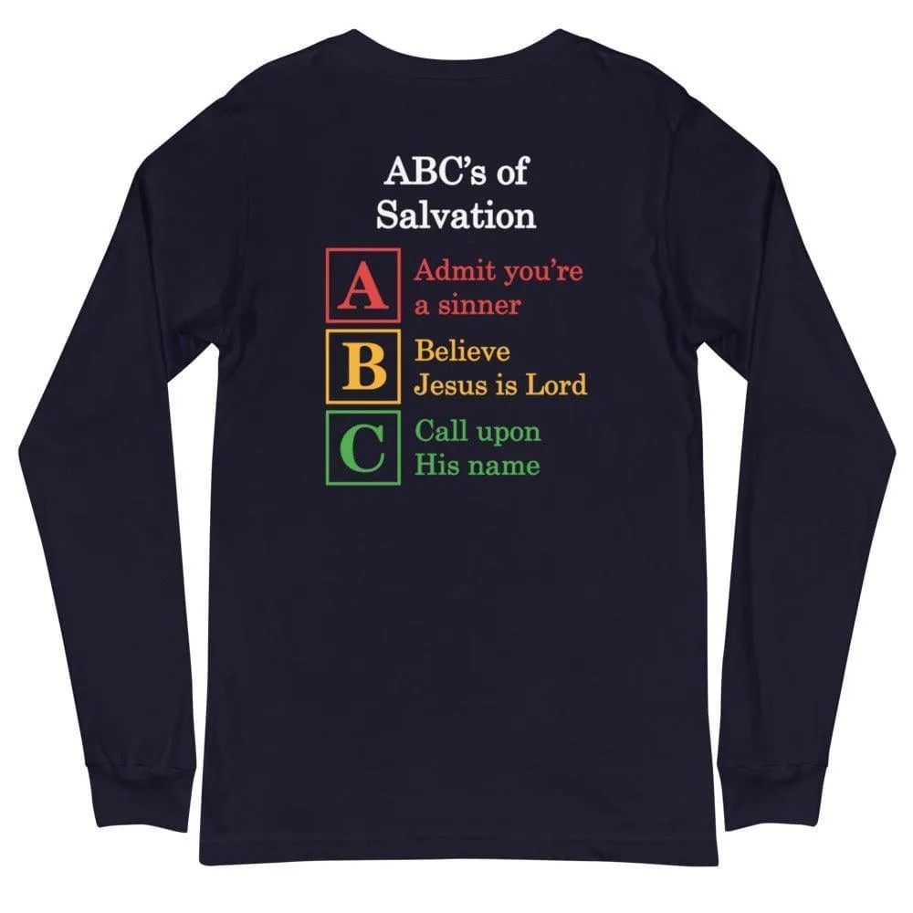 But God with ABC's of Salvation 2-Sided Long Sleeve T-Shirt