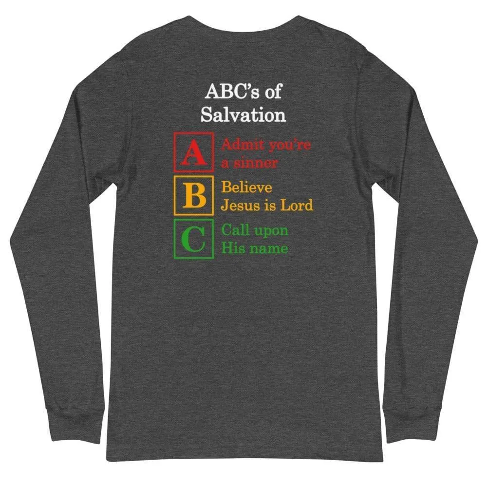 But God with ABC's of Salvation 2-Sided Long Sleeve T-Shirt