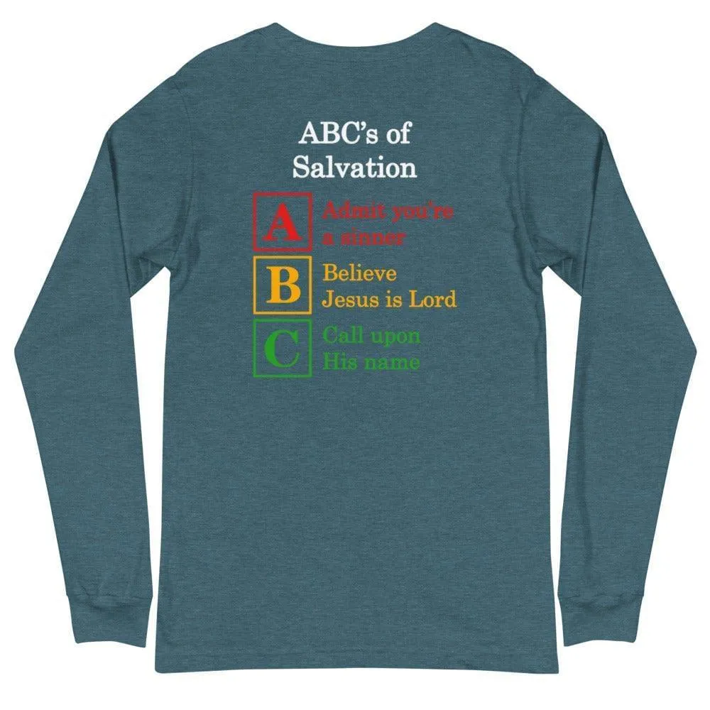 But God with ABC's of Salvation 2-Sided Long Sleeve T-Shirt