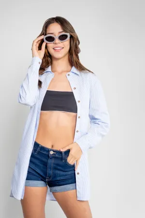 Button-Up Shirt blue - white