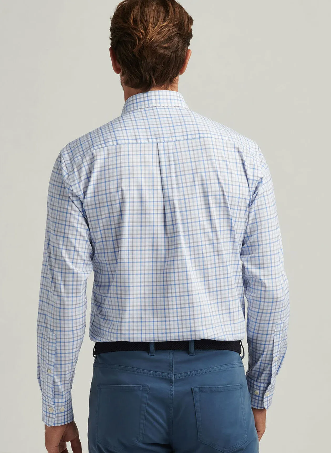 CALGARY CROWN LITE COTTON STRETCH SHIRT - BLUE POPPY