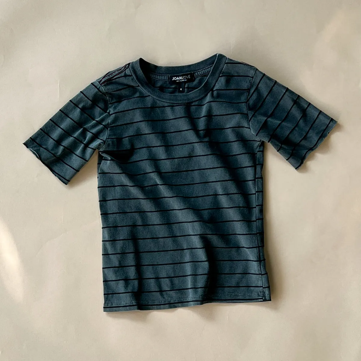 Cameron Pinstripe Tee | Black
