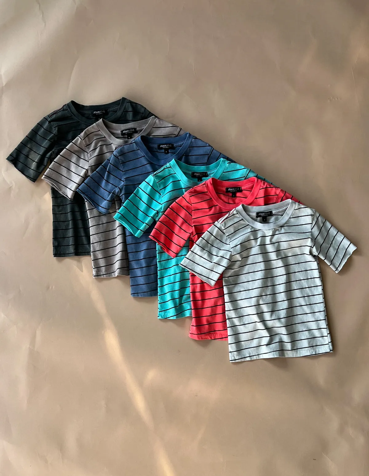 Cameron Pinstripe Tee | Cobblestone