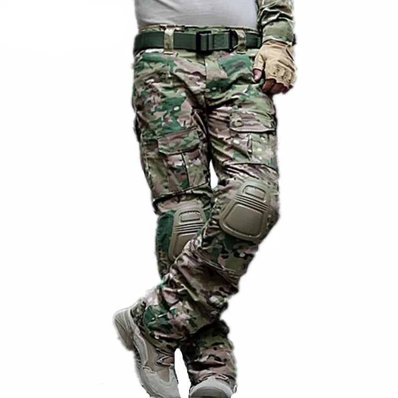 Camouflage Military Tactical Pants Army Military Uniform Trousers Airsoft Paintball Combat Cargo Pants With Knee Pads
