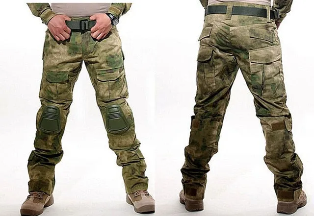 Camouflage Military Tactical Pants Army Military Uniform Trousers Airsoft Paintball Combat Cargo Pants With Knee Pads