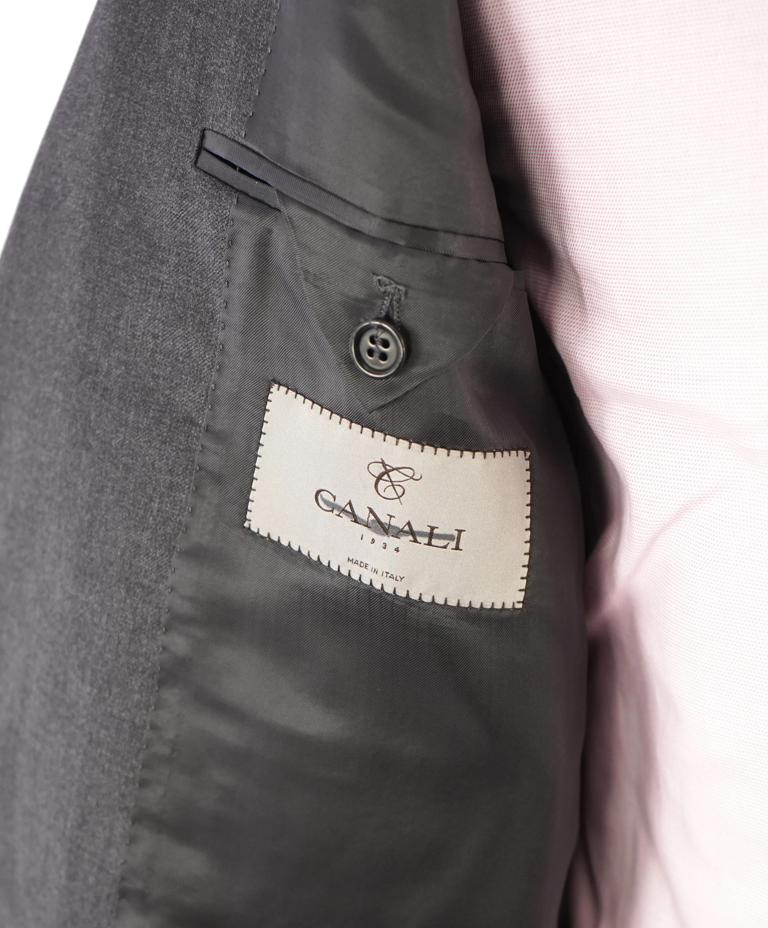 CANALI - Gray Charcoal *CLOSET STAPLE* Notch Lapel Iconic Suit -  42R
