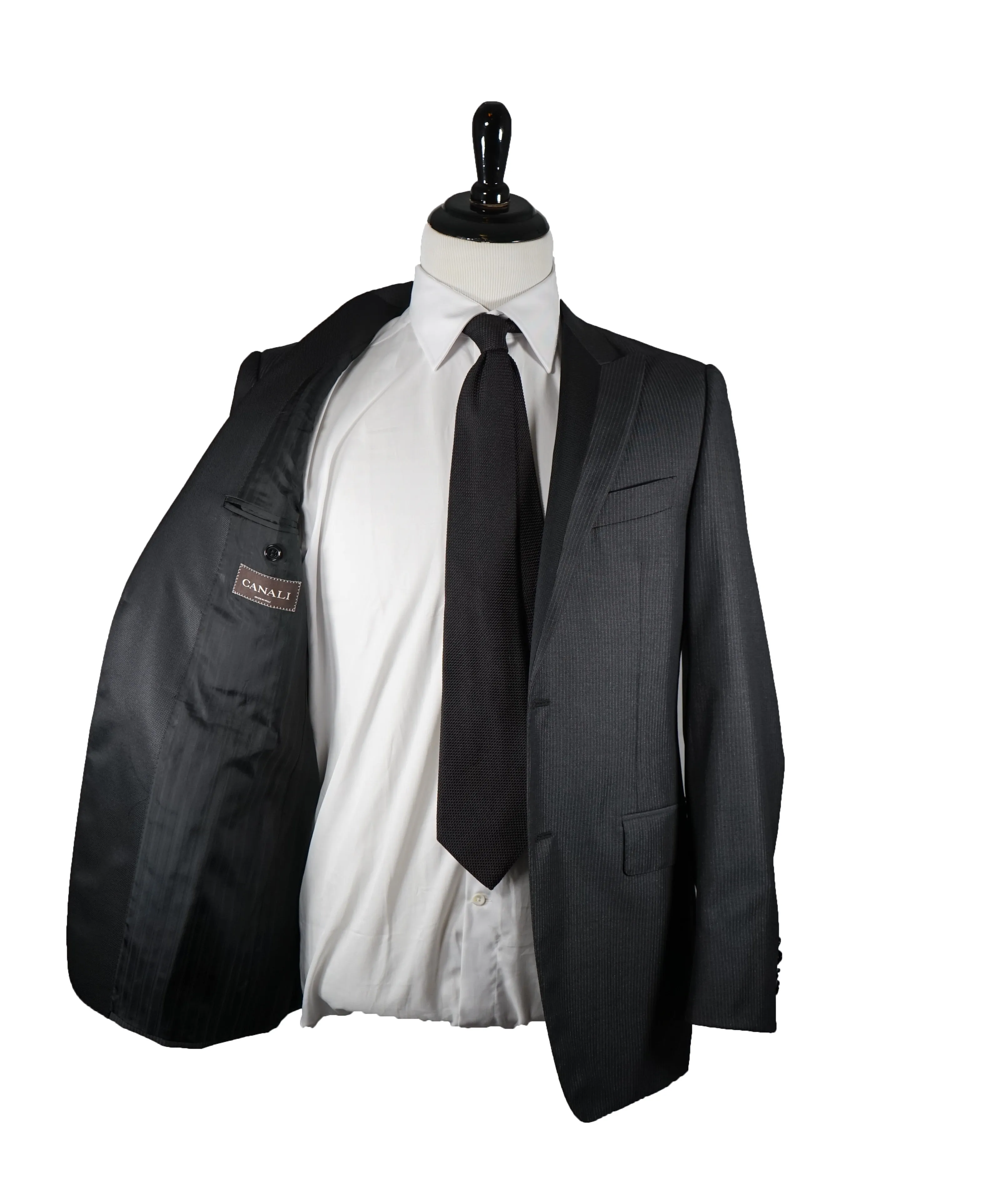 CANALI - Metallic Stripe Peak Lapel Suit- 40R