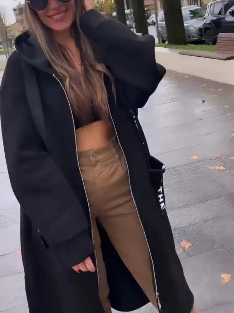 Carly - Longline Hoodie Coat