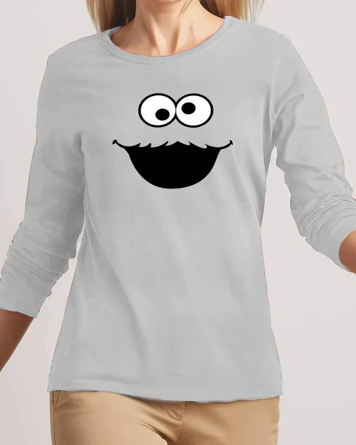 Cartoon New Fashion Grey High Graphic Round Neck T-shirt